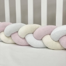 Protectie laterala patut bebe roz-crem (3)